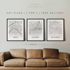 custom city map print: personalised location art