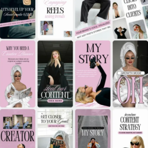 30 pink aesthetic instagram reel covers – faceless luxury templates for social media managers or content creators | pink & minimal ugc style