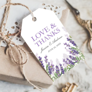 editable lavender favor tag thank you love and thanks wedding bridal showe
