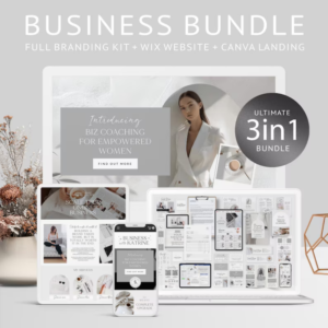 3 in 1 coaching website bundle coaching business template wix website template canva website landing page branding kit coach consultant